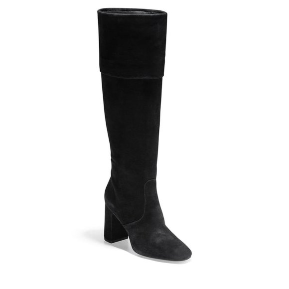 NWT Size 7.5 Cole Haan Black Tess Suede Cuff Boot - Picture 1 of 7
